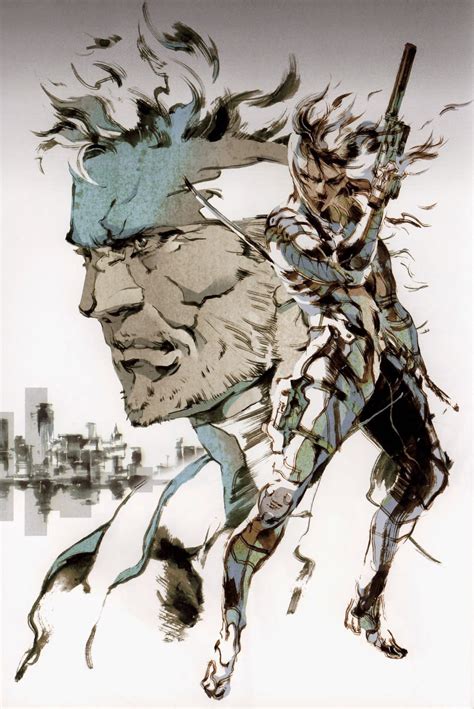 metal gear solid 2 box art european|metal gear yoji shinkawa.